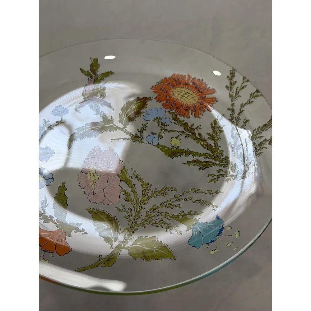 Vintage Arcoroc France Dorothy Thorpe Style Wildflower Plates ~7 inch, Set of 5